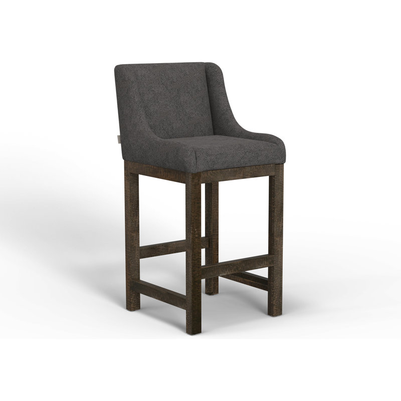 Structure et base en bois, tabouret de bar rembourré, Gris foncé, Hauteur du siège (hauteur du siège de 30 po)
