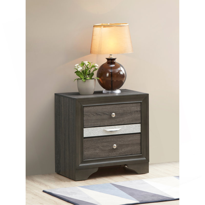 Charmante table de chevet au design exquis pour les chambres élégantes, Gris