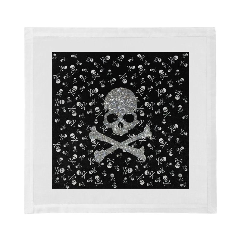 Crossbones Large Cotton Sateen Dinner Napkins