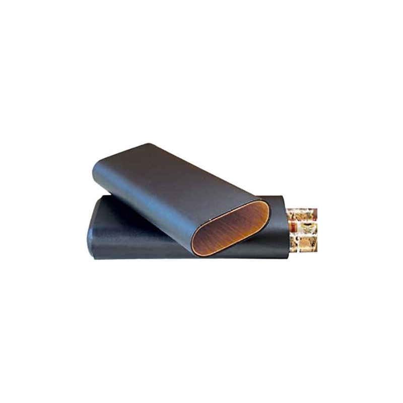 Black Telescoping 3-Finger Cigar Case