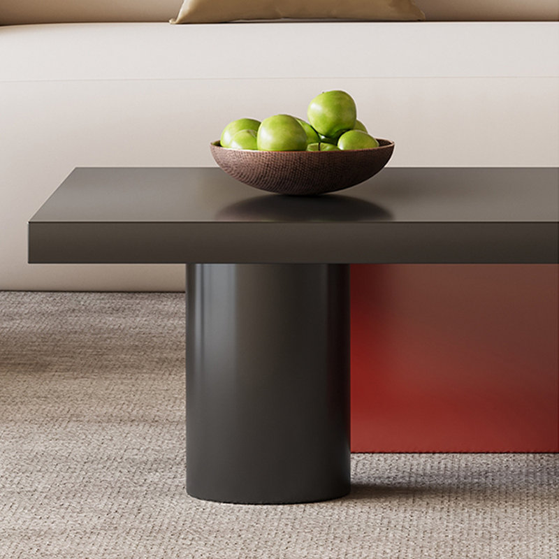 Vintage Style Rectangular Coffee Table, Black, Black/Red