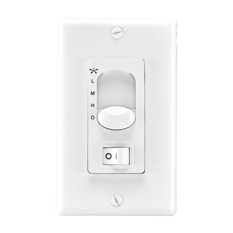 3-Speed Slide AC Ceiling Fan Wall Switch, Light On/Off Rocker Switch