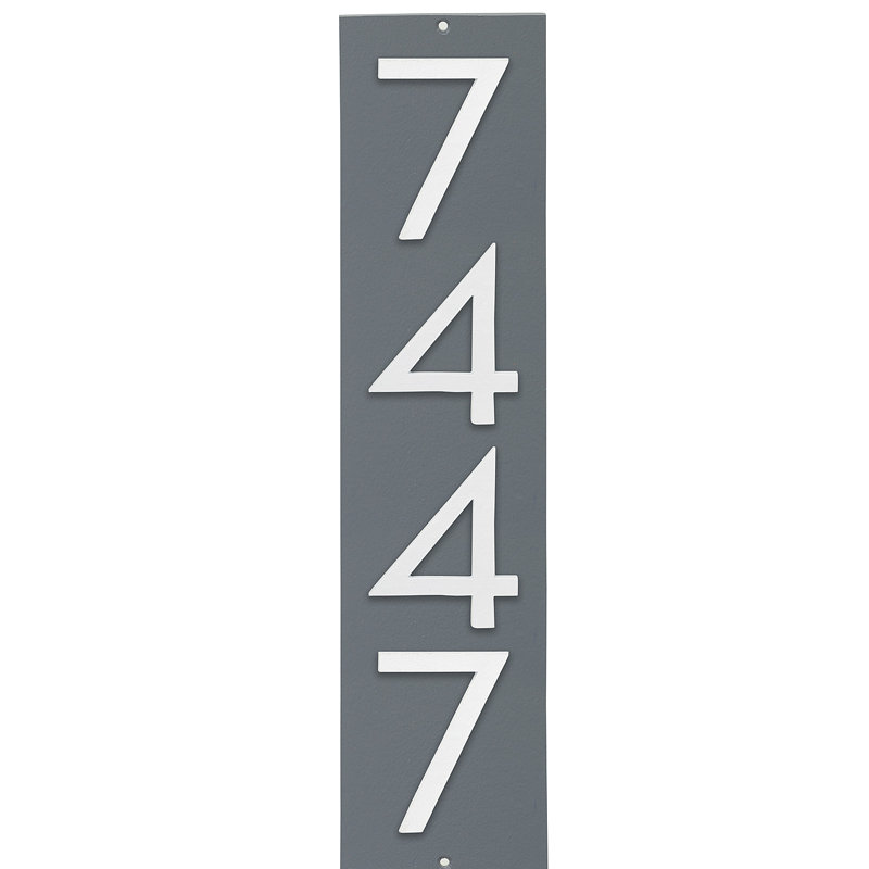 Plaque d’adresse murale flottante linéaire, Gris, Aluminium brossé
