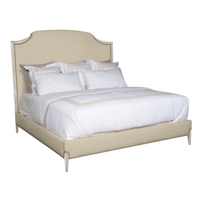Lillet Queen Upholstered Low Profile Panel Bed, Casa Blanca, Tuck Linen, Yes