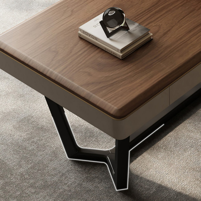 Bureau rectangulaire en bois manufacturé brun noisette