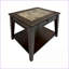 Table basse en bois à finition cerisier pour le salon avec tiroir en queue d'aronde et amp; Tablette inférieure, peu encombrante