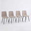 5pc Cream Marble Effect Square Dining Table & Chairs Set-860030701