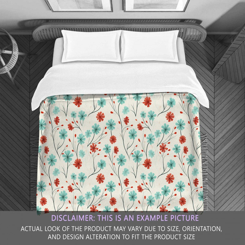 Polyester Floral Comforter, King Comforter, Red/Green