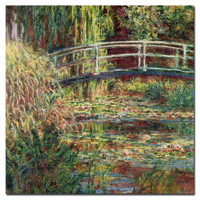 «Waterlily Pond Pink Harmony; 1900» par Claude Monet, reproduction sur toile tendue, H 14 po x l 14 po x P 2 po