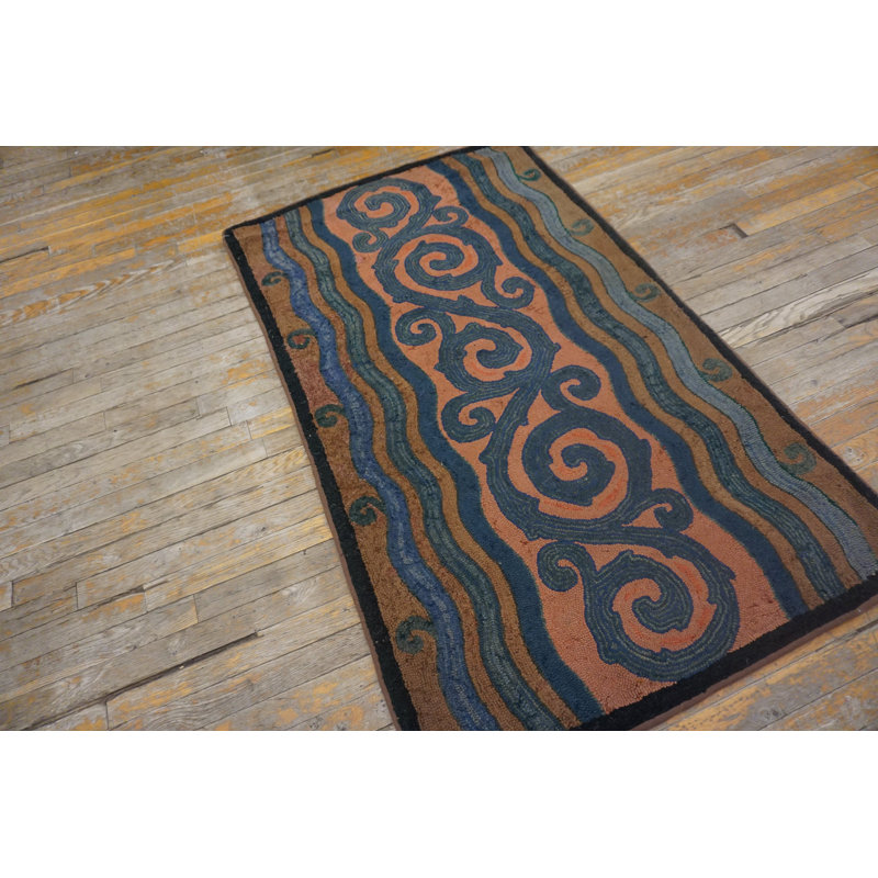 Tapis crocheté en laine des années 1930