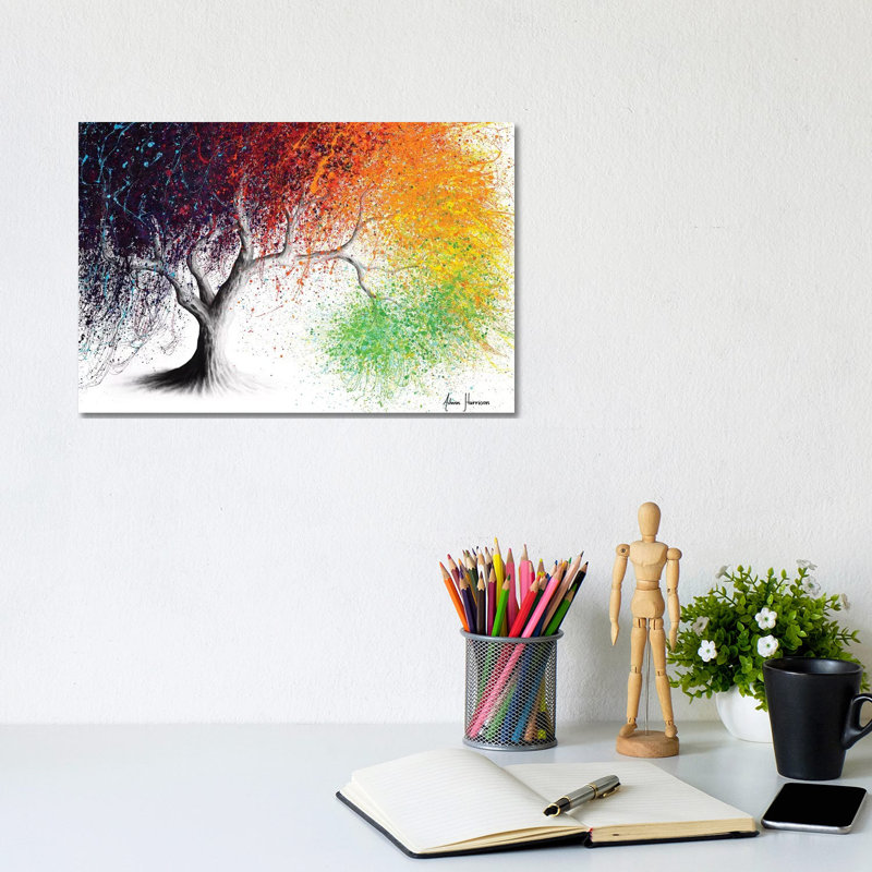 Rainbow Season Tree by Ashvin Harrison - Print on Canvas, Wrapped Canvas, 20.32 cm H x 30.48 cm W