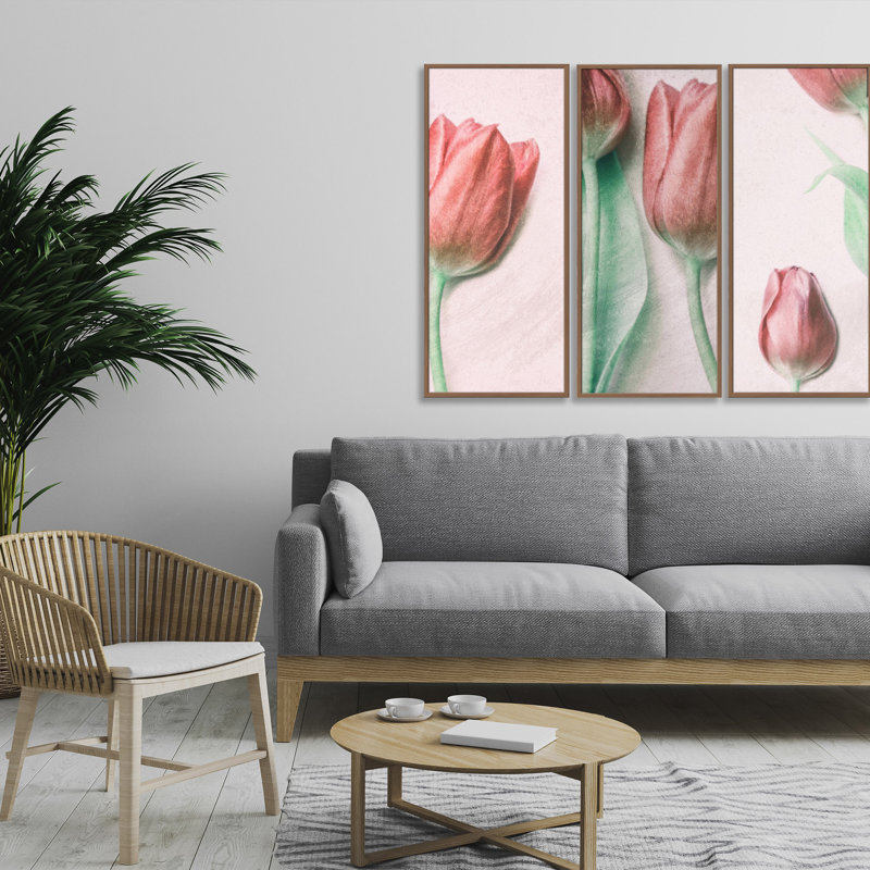 Nature Inspired Red Elegance by  - 3 Piece Picture Frame Photograph Set on Paper, 24" H x 36" W 