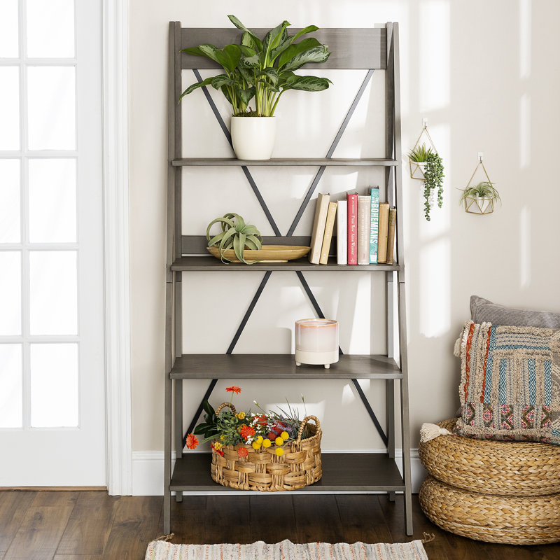 Perseus 79cm W Ladder Bookcase, Grey
