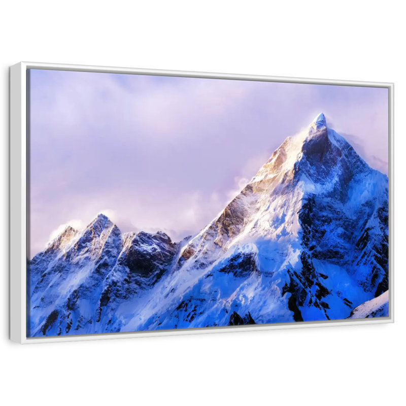 Sommet du mont Everest, Cadre flottant blanc, 37 po x 25 po