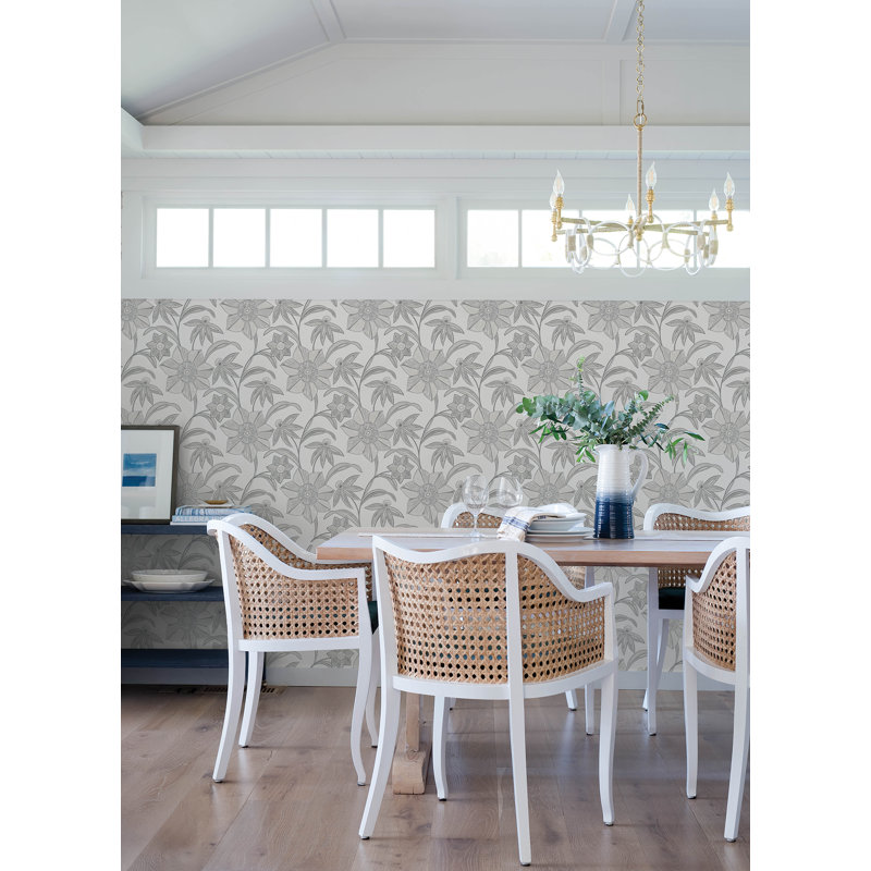 Exhale Light Gray Woven Faux Grasscloth Wallpaper, Gray