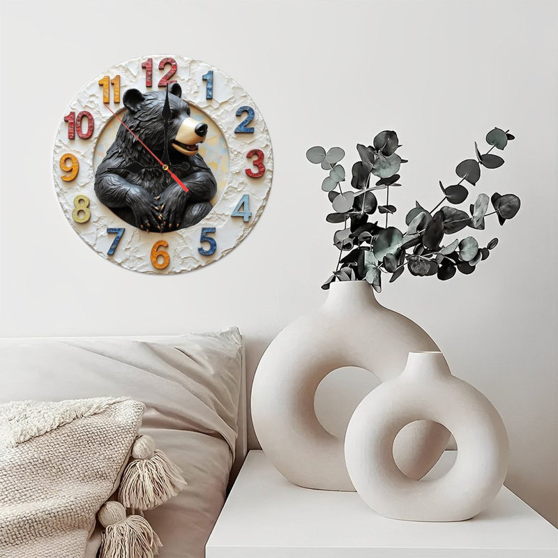 Horloge murale ours noir