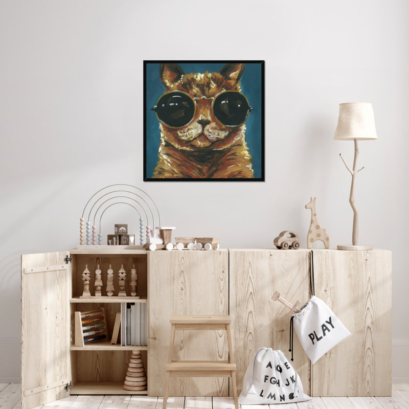 Dapper Animal I by Jennifer Rutledge - Painting, Black Framed Paper Print, 95cm H x 95cm W