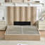 Grand lit plateforme tapissier avec rangement hydraulique relevable Braya, beige, grand-704506508-704506483