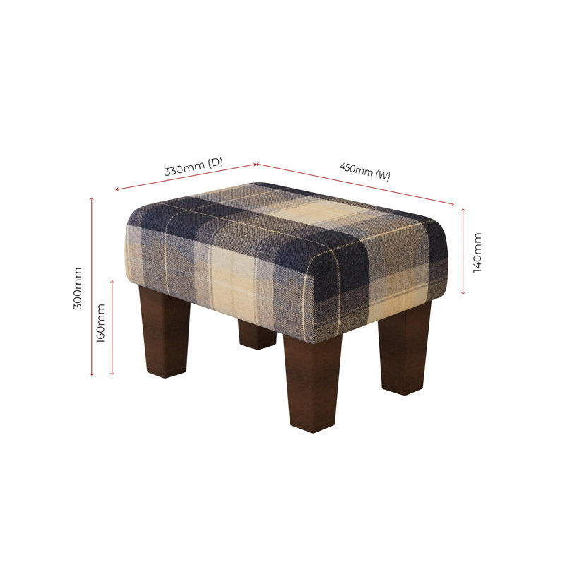 Manufactured Wood Accent Stool, Mahogany, Navy Blue