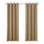 Paire de rideaux occultant 100% coton brossé avec œillets (2 panneaux)-100943800-100943794