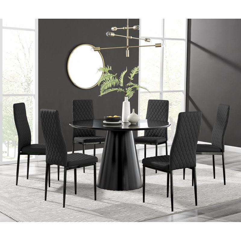 Ensemble de table de salle à manger Edward, Noir, Noir