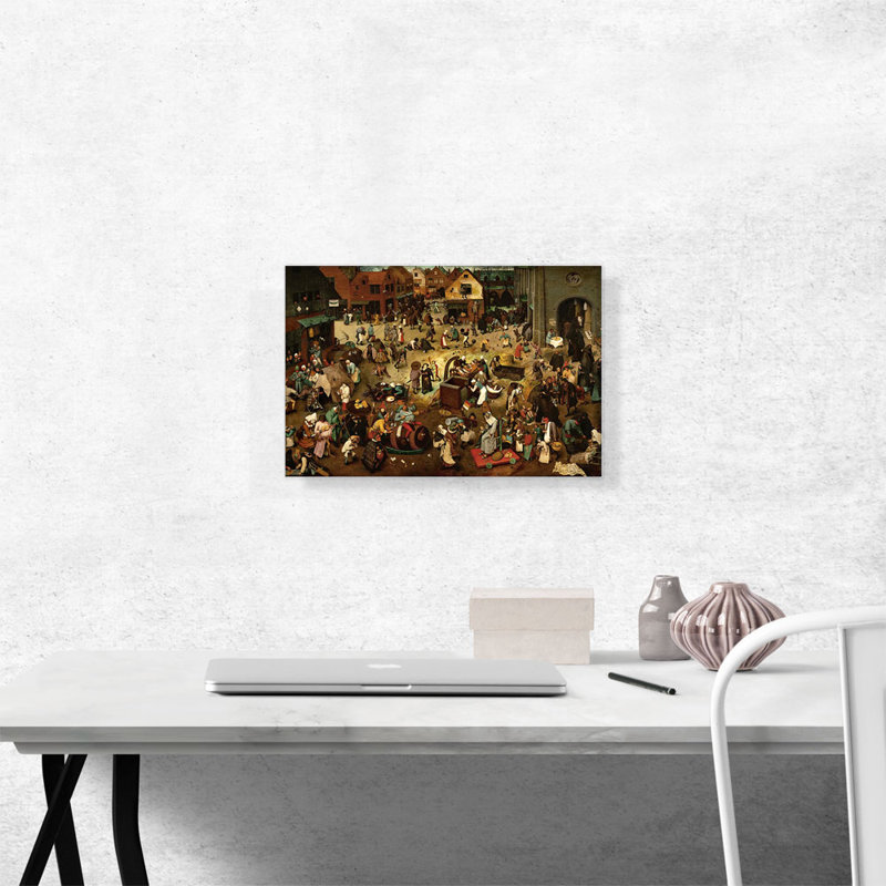 La lutte entre le carnaval et le carême - 1559, H 12 po x l 18 po x P 0,75 po