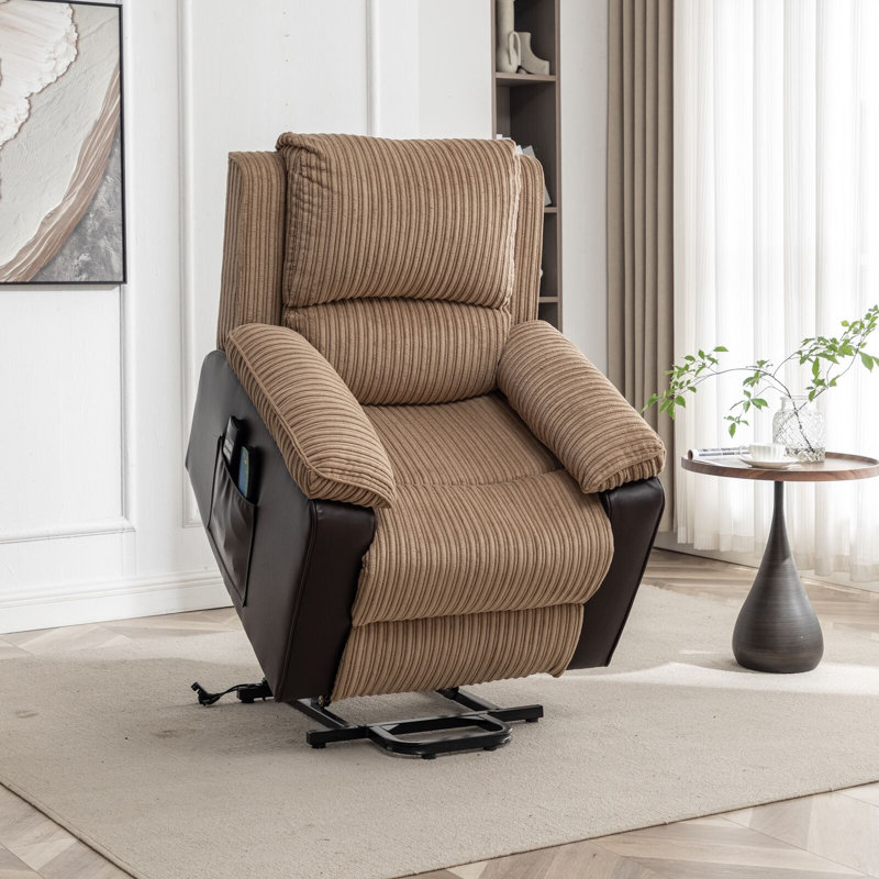 Amenah 93cm Wide Lift Assist Ergonomic Recliner, Brown