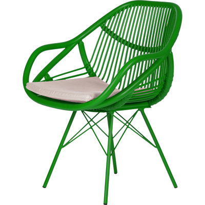 Chaise avec accoudoirs à dossier en lattes Stockholm