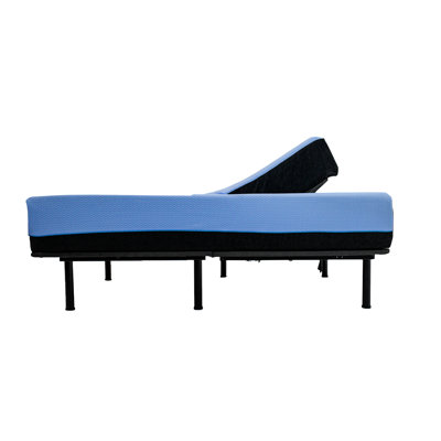 Flex Head Mattress And Base Bundle - Comfort Foam 5-Layer Construction For Superior Support 12 Inch With Adjustable Lightweight Steel Zero- Design