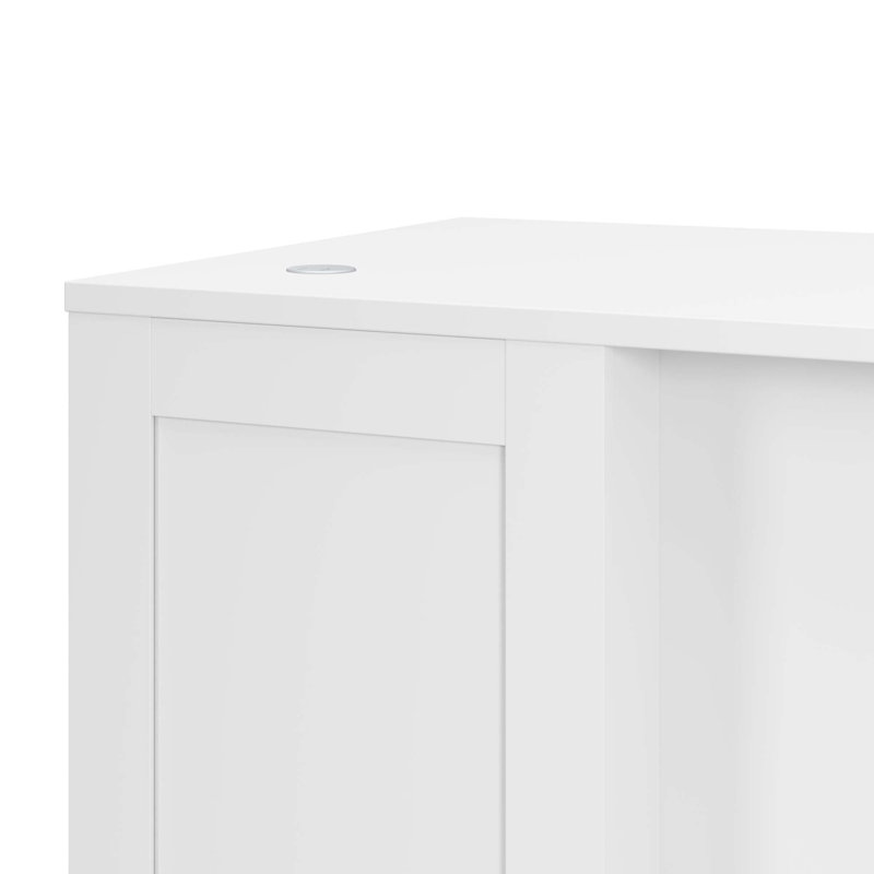 White Executive L-Shaped Corner Computer Desk