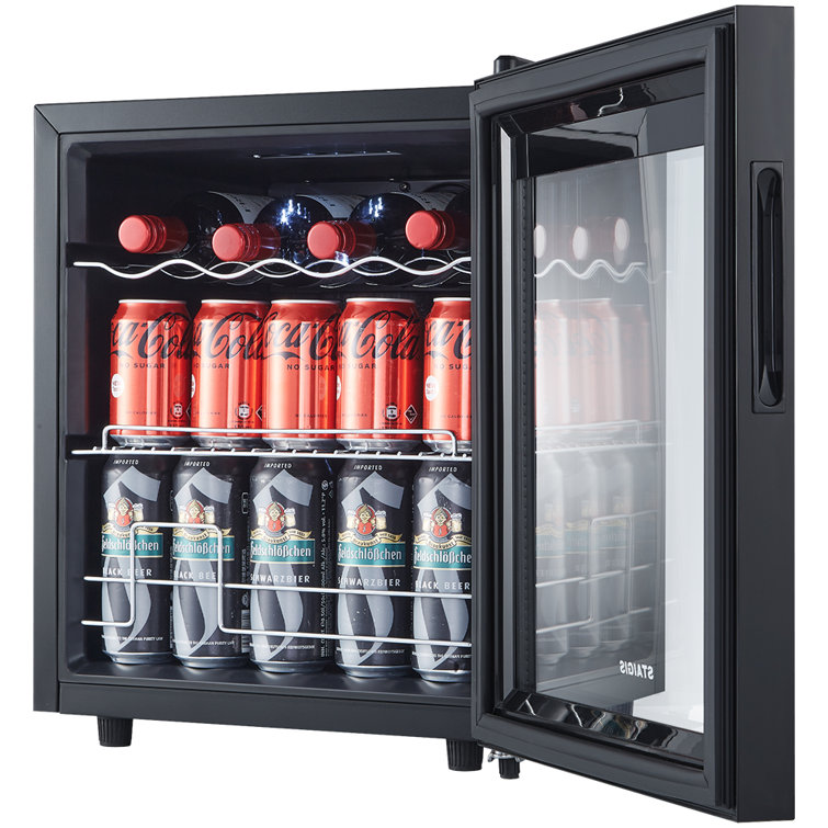  STAIGIS Mini Beverage Refrigerator Freestanding, 2.5 Cu.ft Mini  Fridge w/ 101 Can Capacity, Small Drink Fridge for Home & Office, Glass  Door : Appliances