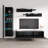 Wabasso 85" Modern Floating Wall Mounted Entertainment Center with 16-Color LED Lighting, High Gloss Finish-1539783138