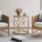 Side Table Set of 2, Living Room End Table with Marble Table Top & Metal Frame