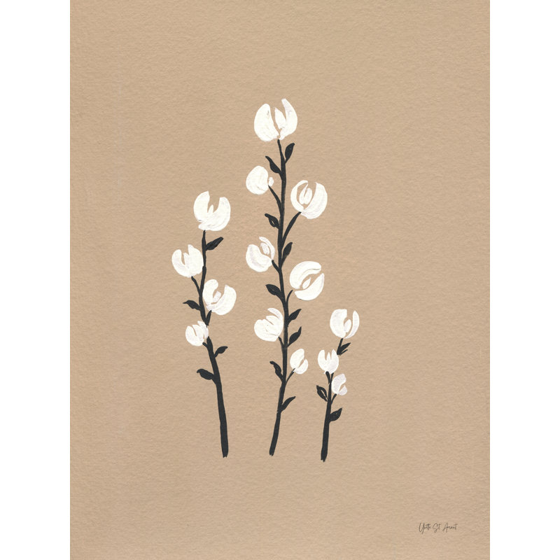 «Petite Floral I» par Yvette St. Amant, reproduction, Papier avec cadre simple argenté, Oui, H 32 po x l 24 po