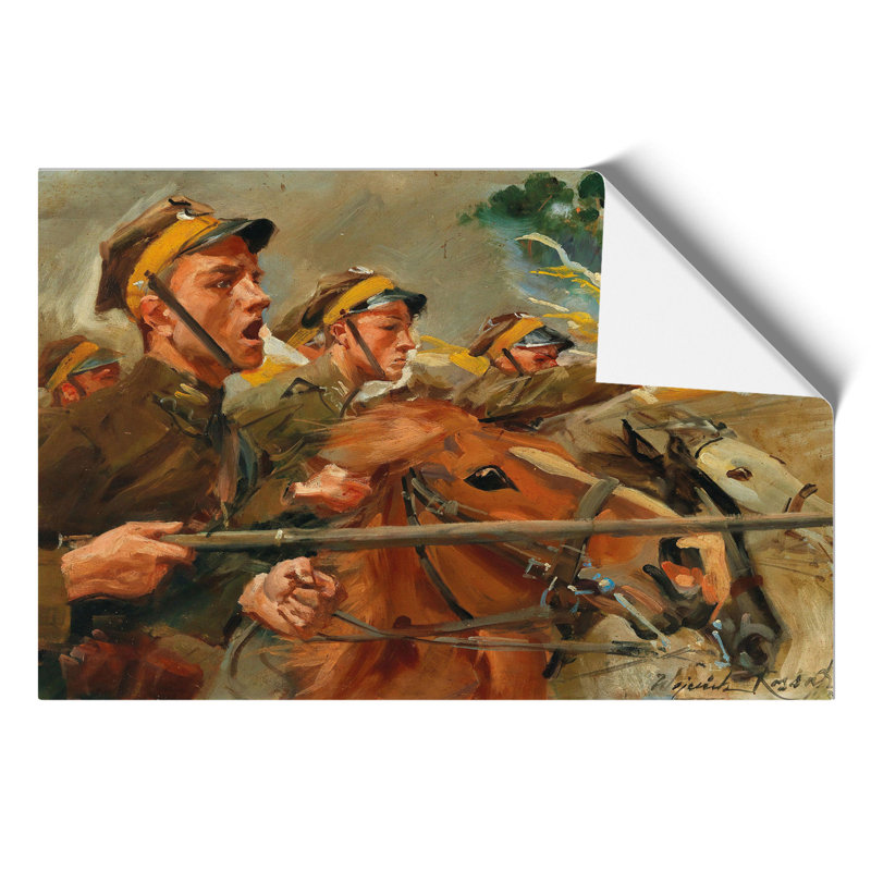 Attack by Wojciech Kossak - Frameless Print, 42cm H x 59cm W x 0.1cm D