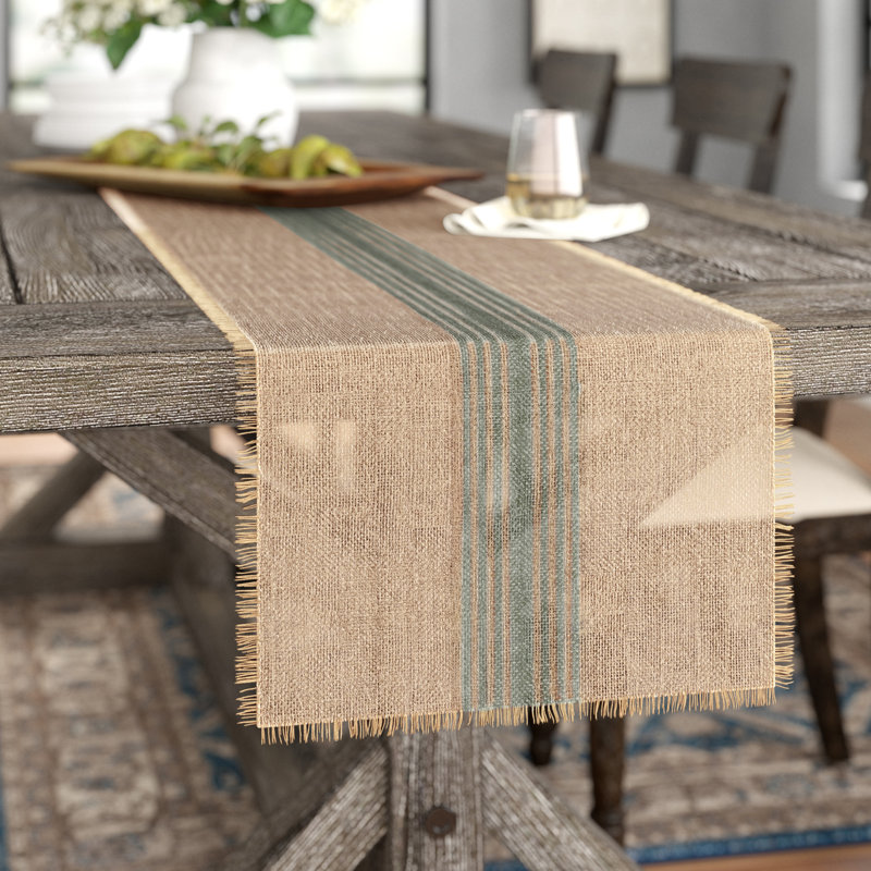 Remy Jute Table Runner, 72" L x 14" W, Artichoke Green