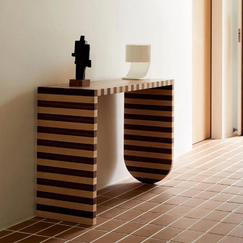 Retro Striped Console Table