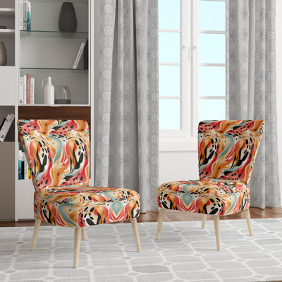 Chaise d'appoint décorative moderne et contemporaine en velours multicolore Urban Elegance