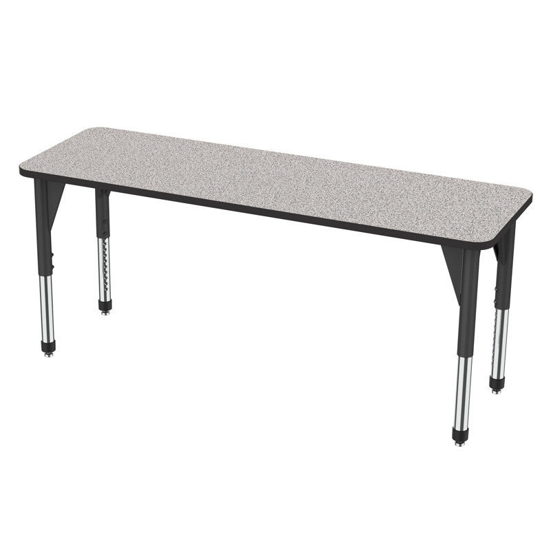 Table d'activité rectangulaire à hauteur réglable Premier Series, H 31 po x L 72 po x l 24 po, Noir, Gris nebula