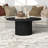 Rollan 32" Wide Round Fluted Coffee Table in Black Grain-1574360517