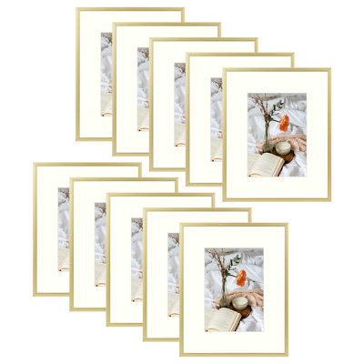 Drennon Metal Picture Frame - Set of 10 with Mat