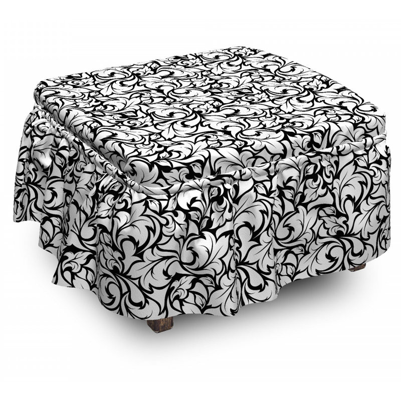 Ensemble de housse pour repose-pieds à coussins carrés 2 pièces floral