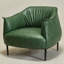 Fauteuil demi-tonneau en faux cuir touffeté à la main Arloh-1862251124