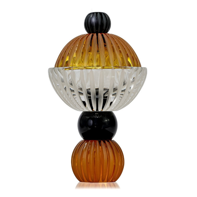 Ambrosiá Crystal Nut Bowl, Clear/Black/Amber