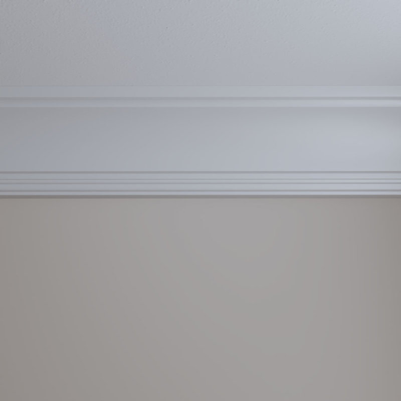 Factory Primed White Polyurethane Crown Moulding, 9 5/8"H x 6 1/8"P x 12"L