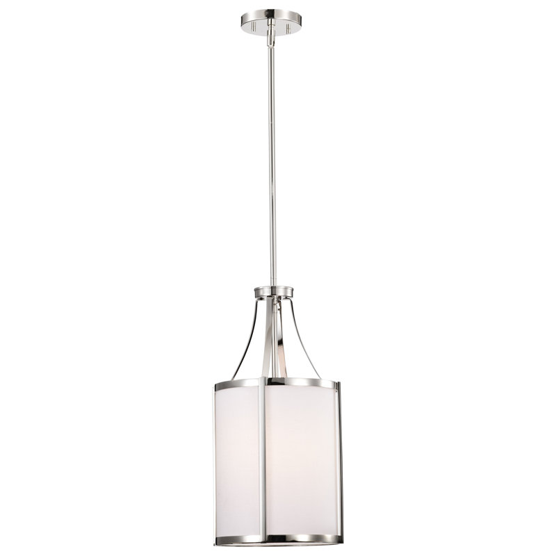 Luminaire suspendu cylindrique 1 lumière Genowefa, Nickel poli