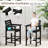 3-Piece Patio HDPE Bar Set Armchairs with Square High-Top Table Footrest Backrest -1824408890