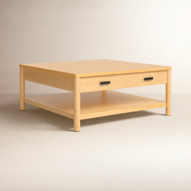 Jaylessa Wood 1 Drawer Coffee Table, Natural