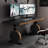 Black+Brownness Rectangular Manufactured Wood+Barenia+Steel desk-798072327
