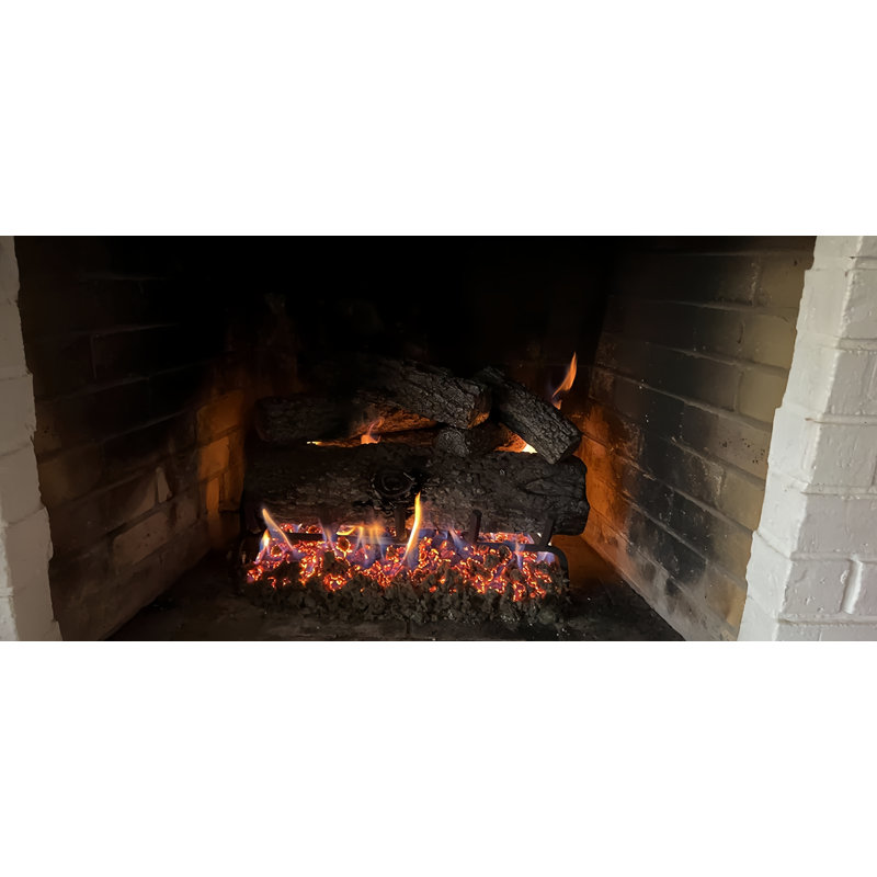 Americangaslogs Vented 18inch-24inch Gas Logs Sets Gas Fireplace Burner Burner Set,with Remote (Motor Valve, 18 inch Twisted Oak)